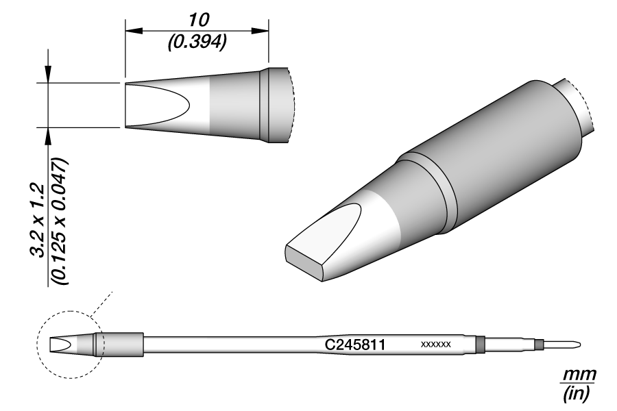 C245811 - Chisel Cartridge 3.2 x 1.2 L